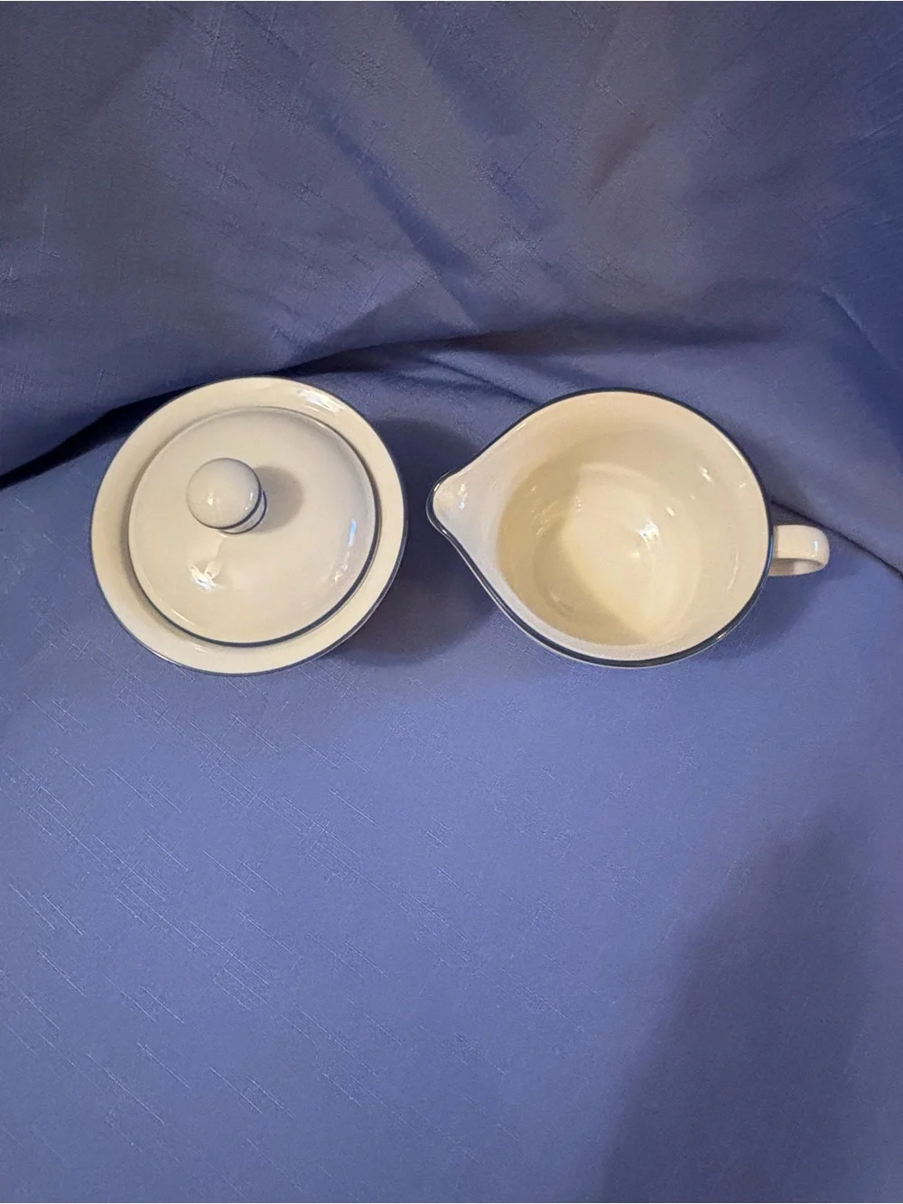 Lenox Poppies On Blue Creamer and Sugar Bowl Set